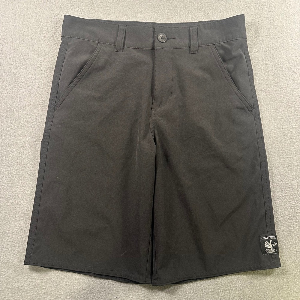 Vans Vanphibian Hybrid Board Shorts Black Boys Size 16 Stretch Quick Dry Swim